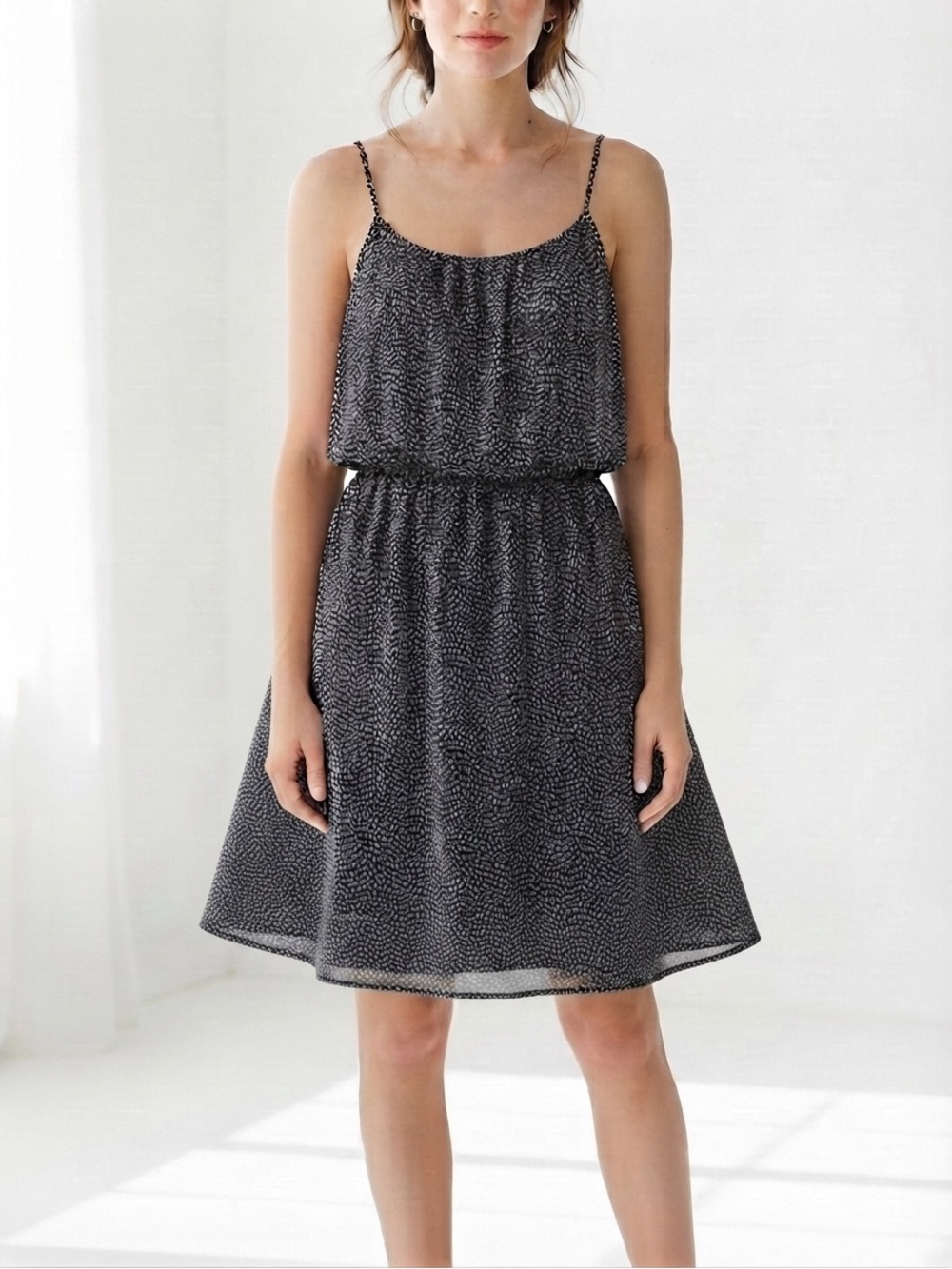 Ann Taylor Loft Blue & White Patterned Dress